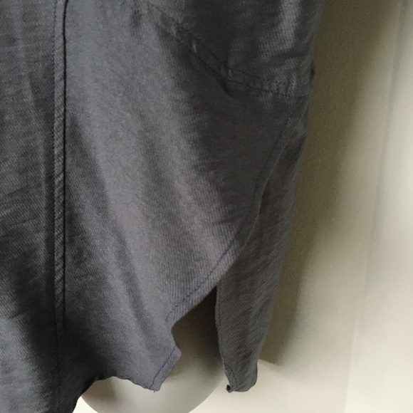 La Mine Dor Blouse Gray Long Sleeve Pop Over Top Split Sides Loose Fitting XL - Picture 3 of 5